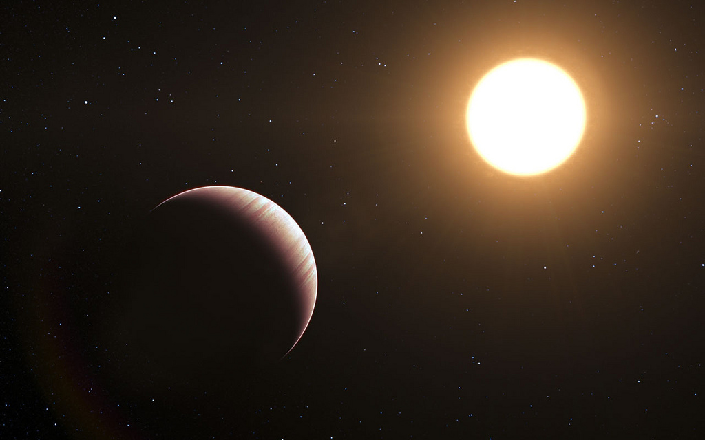 Vue d'artiste d'une exoplanète autour de son étoile